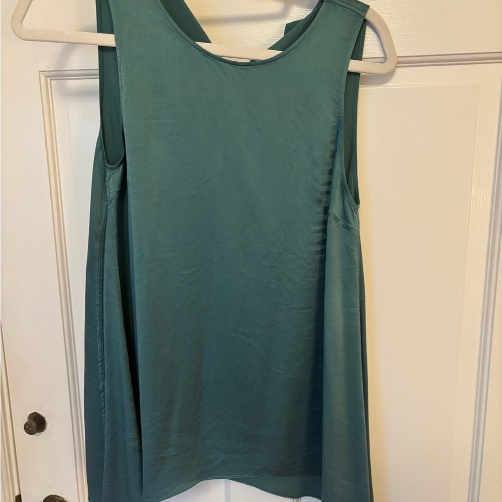 Brunello Cucinelli Green Satin Trapeze Top